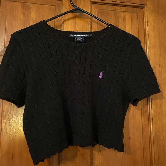 Cropped Black Polo Ralph Lauren Sweater - Picture 3 of 5